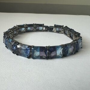 Elegant Blue glass stone and black Women's Bracelet